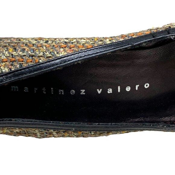 Martinez Valero Tweed‎ Leather Trim Classic Career Pumps - Picture 3 of 12